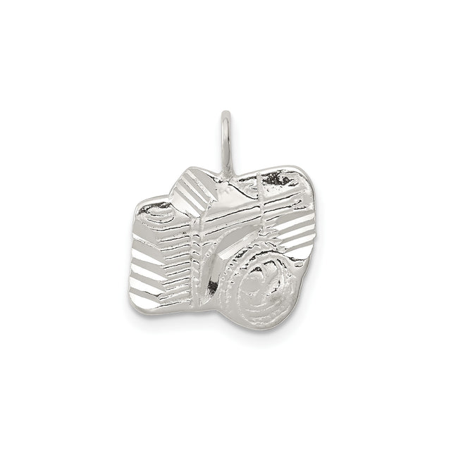 Sterling Silver Tractor Pendant, Vintage Farm Equipment Charm with Country Style Design