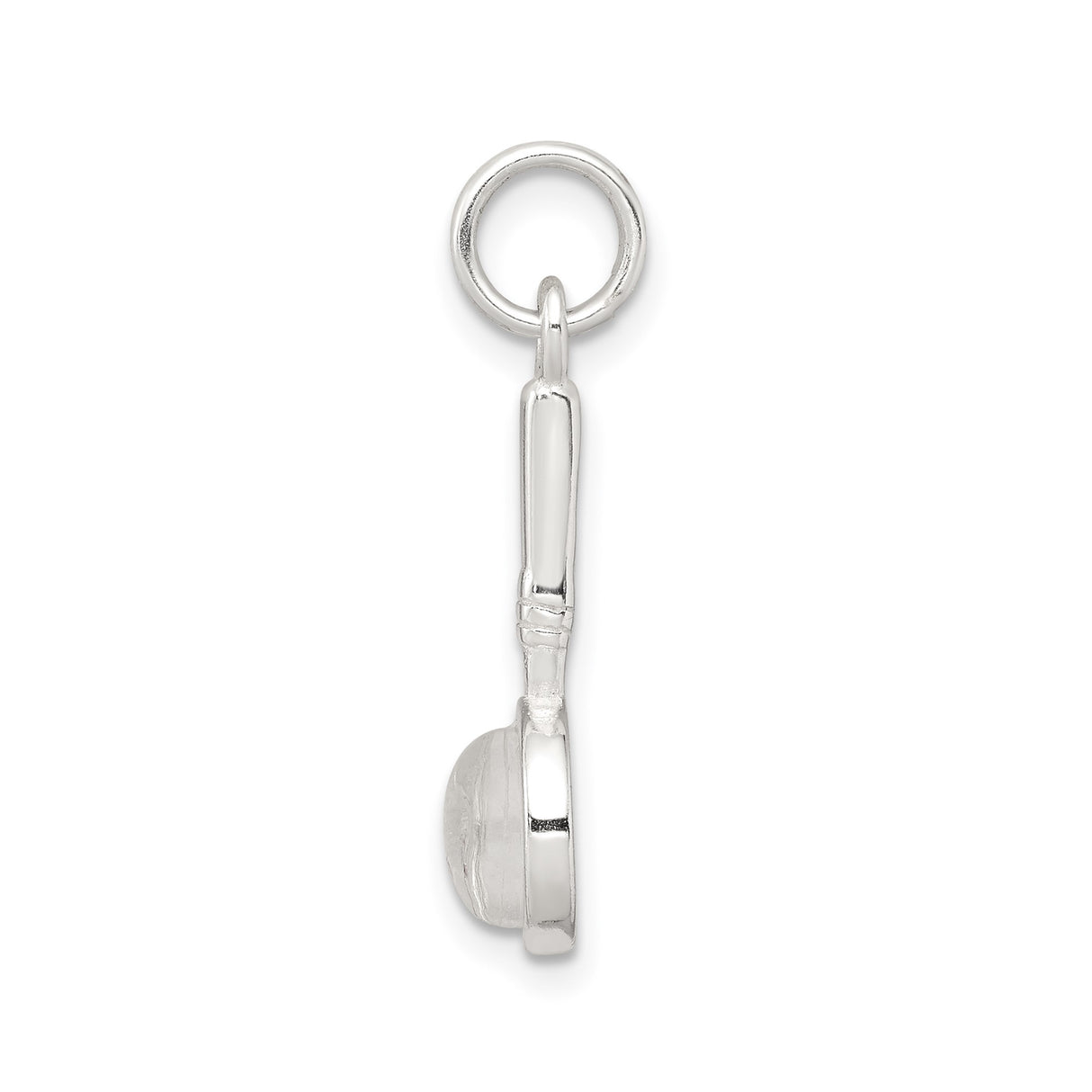 Sterling Silver Spoon Pendant Charm, Miniature Symbolic Jewelry with Prosperity Theme