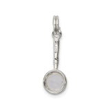 Sterling Silver Spoon Pendant Charm, Miniature Symbolic Jewelry with Prosperity Theme