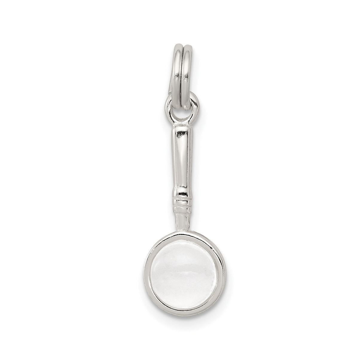 Sterling Silver Spoon Pendant Charm, Miniature Symbolic Jewelry with Prosperity Theme