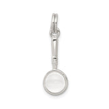 Sterling Silver Spoon Pendant Charm, Miniature Symbolic Jewelry with Prosperity Theme