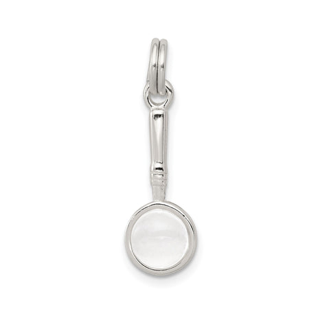 Sterling Silver Spoon Pendant Charm, Miniature Symbolic Jewelry with Prosperity Theme