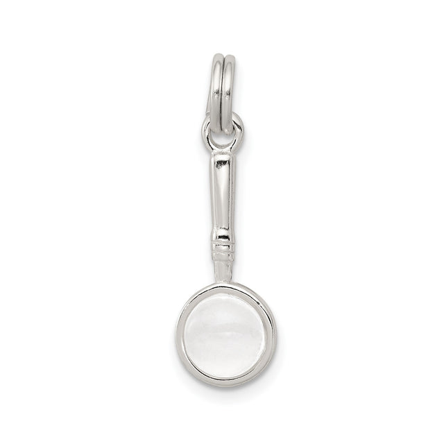 Sterling Silver Spoon Pendant Charm, Miniature Symbolic Jewelry with Prosperity Theme