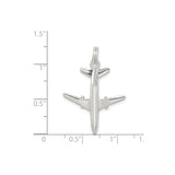 Sterling Silver Airplane Pendant with Detailed Jet Design for Travel and Aviation Lovers