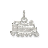 Sterling Silver Locomotive Train Charm Pendant, Detailed Steam Engine Jewelry