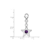 Sterling Silver Star Charm with Cubic Zirconia, Lobster Clasp, Celestial Jewelry for Women