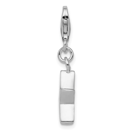 Sterling Silver Star Charm with Cubic Zirconia, Lobster Clasp Celestial Pendant