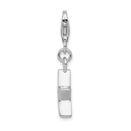 Sterling Silver Star Charm with Red Cubic Zirconia, July Birthstone Celestial Pendant
