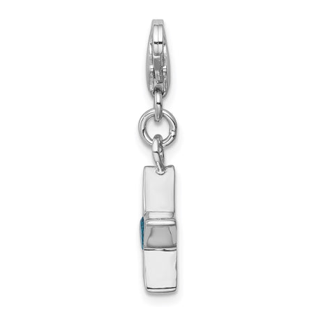 Sterling Silver Star Charm with Cubic Zirconia, Celestial Dangle Pendant for Women or Girls