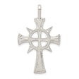 Sterling Silver Cross Pendant with Rugged Finish and Geometric Texture