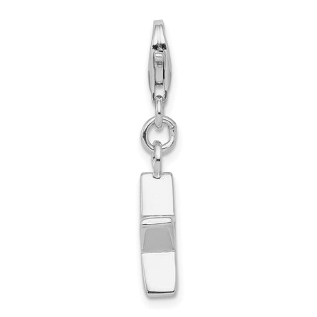 Sterling Silver Star Charm with Cubic Zirconia, Celestial Pendant with Lobster Clasp
