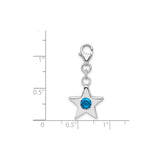 Sterling Silver Star Charm with Cubic Zirconia, Celestial Dangle with Lobster Clasp