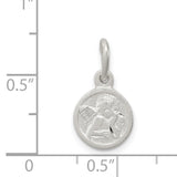 Cherub Angel Round Disc Shaped Charm Pendant in Real 925 Sterling Silver