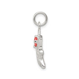 Sterling Silver Angel Pendant with Pink Cubic Zirconia and Openwork Halo Design