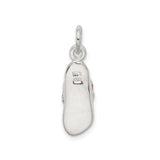 Sterling Silver Flip Flop Pendant with Pink Enamel and Cubic Zirconia, Fun Beach Jewelry for Women and Girls