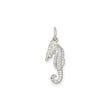 Sterling Silver Seahorse Pendant Charm with Textured Nautical Design for Women