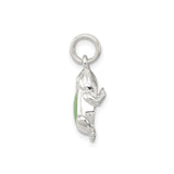 Sterling Silver Frog Pendant with Light Green Cats Eye Belly, Whimsical Animal Totem Jewelry
