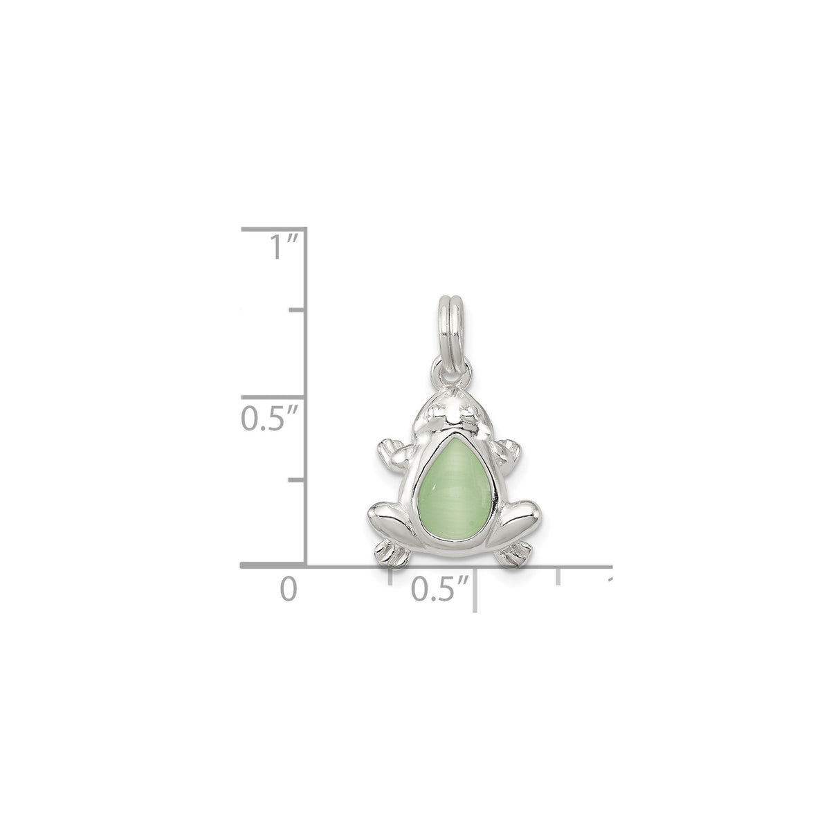Sterling Silver Frog Pendant with Light Green Cats Eye Belly, Whimsical Animal Totem Jewelry