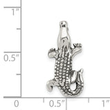 Sterling Silver Alligator Pendant, Textured Gator Charm with Wildlife Jungle-Inspired Design