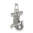 Sterling Silver Alligator Pendant, Textured Gator Charm with Wildlife Jungle-Inspired Design