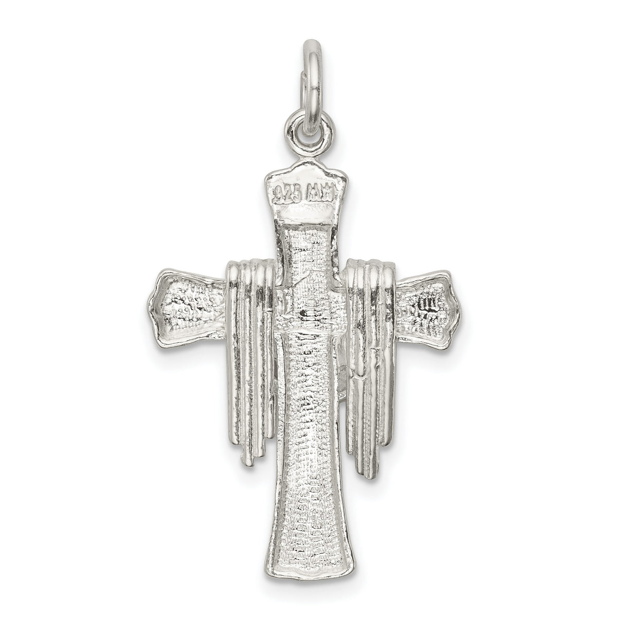 Draped Cross Charm Pendant in Real 925 Sterling Silver