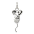 Sterling Silver Mouse Charm Pendant with Big Ears and Curled Tail, Whimsical Animal Jewelry
