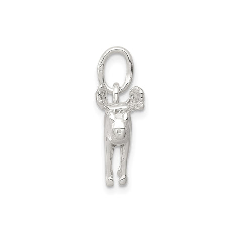 Sterling Silver Moose Charm Pendant, Realistic Wilderness Animal Jewelry
