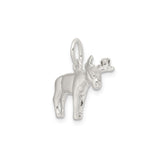 Sterling Silver Moose Charm Pendant, Realistic Wilderness Animal Jewelry