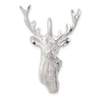Sterling Silver Deer Head Pendant with Antlers, Rustic Wildlife Stag Charm