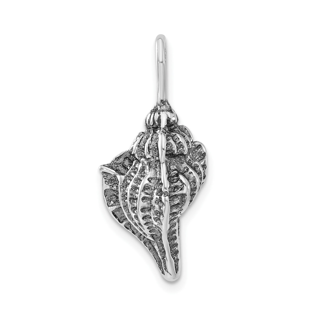 Sterling Silver Conch Pendant, Textured Ocean Shell Symbol, Spiritual Beach Charm for Men and Women