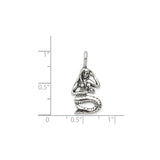 Sterling Silver Mermaid Pendant with Seated Mermaid Design, Nautical Fantasy Jewelry
