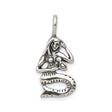Sterling Silver Mermaid Pendant with Seated Mermaid Design, Nautical Fantasy Jewelry