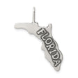 Sterling Silver Florida State Pendant with Map Outline, Travel Charm Keepsake
