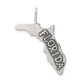 Sterling Silver Florida State Pendant with Map Outline, Travel Charm Keepsake