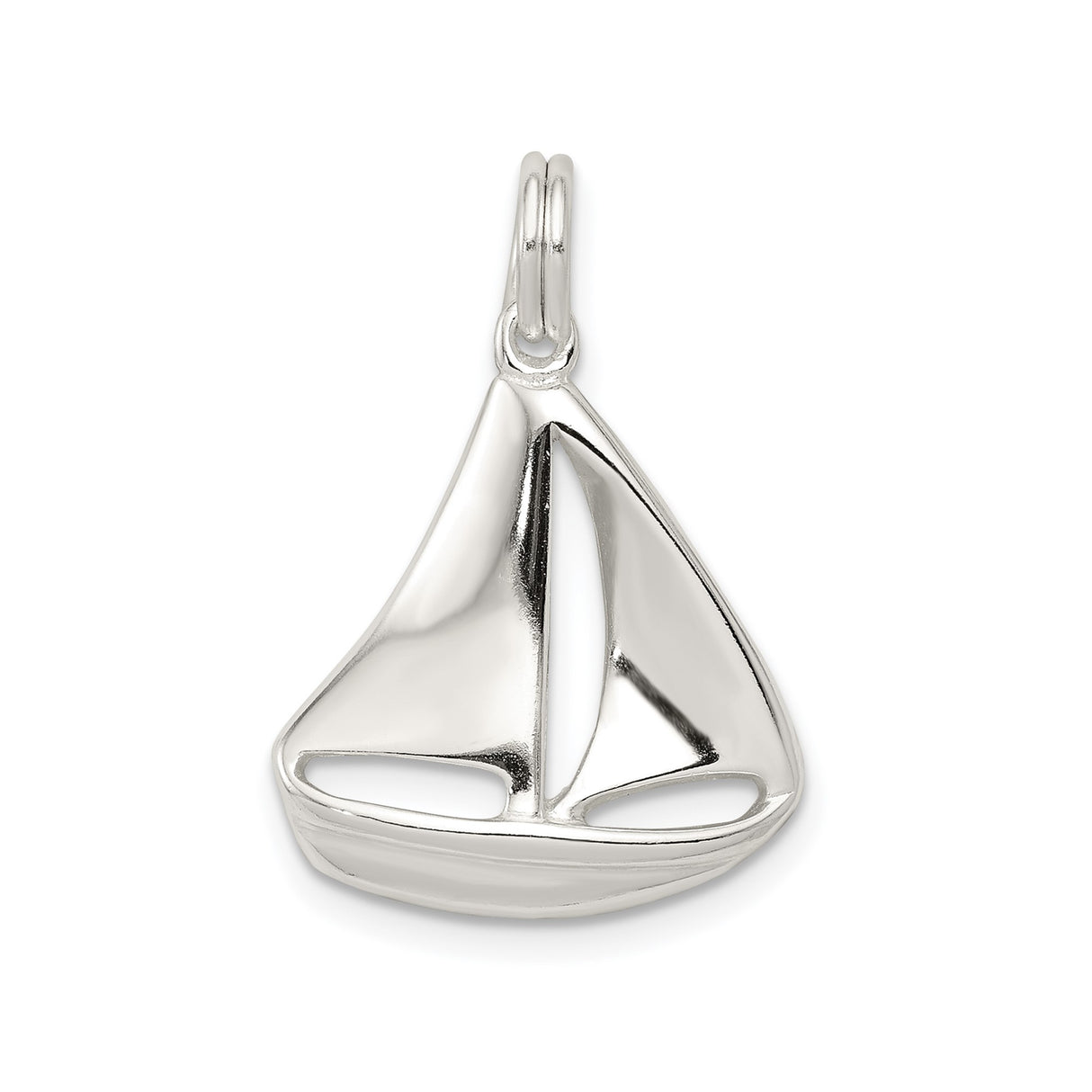 Sterling Silver Sailboat Pendant, Nautical Ocean-Inspired Maritime Charm for Women or Unisex