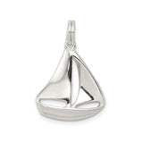 Sterling Silver Sailboat Pendant, Nautical Ocean-Inspired Maritime Charm for Women or Unisex