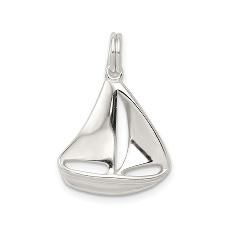 Sterling Silver Sailboat Pendant, Nautical Ocean-Inspired Maritime Charm for Women or Unisex