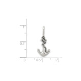 Sterling Silver Anchor Pendant with Rope Detail, Nautical Symbol for Men or Unisex Wear