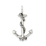 Sterling Silver Anchor Pendant with Nautical Rope Detail, Maritime and Christian Symbolism