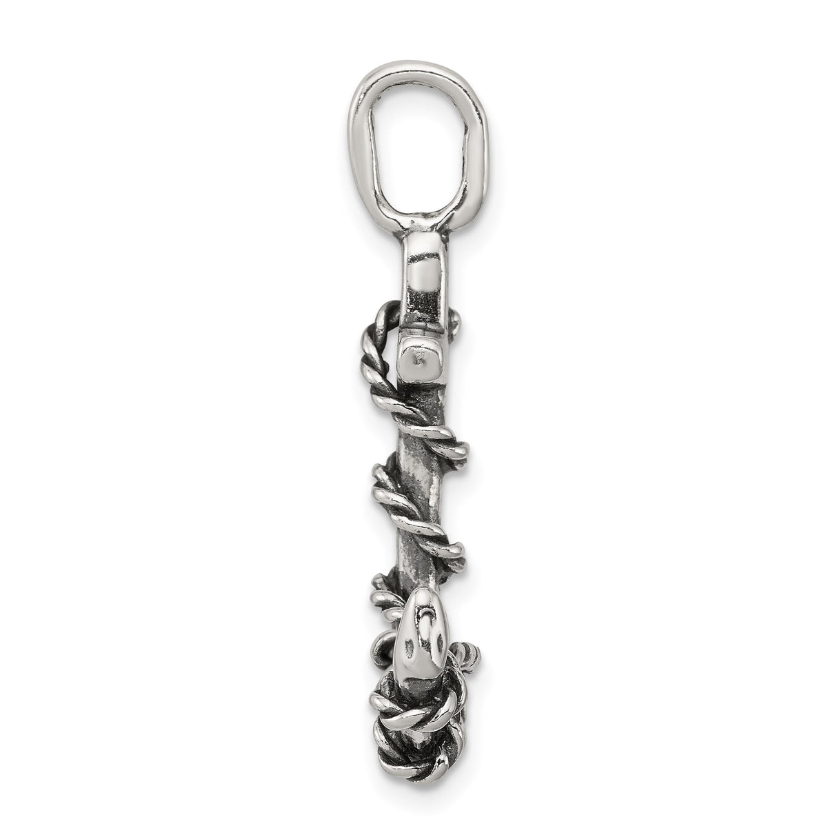 Sterling Silver Anchor Cross Pendant with Twisted Rope Design for Men and Unisex