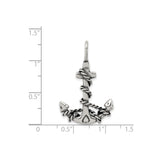 Sterling Silver Anchor Cross Pendant with Twisted Rope Design for Men and Unisex