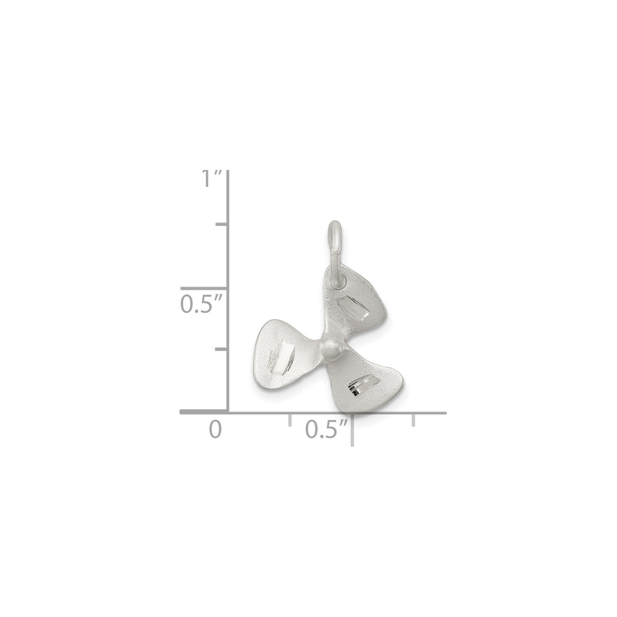 Sterling Silver Propeller Pendant, Three Blade Nautical Charm for Men and Women
