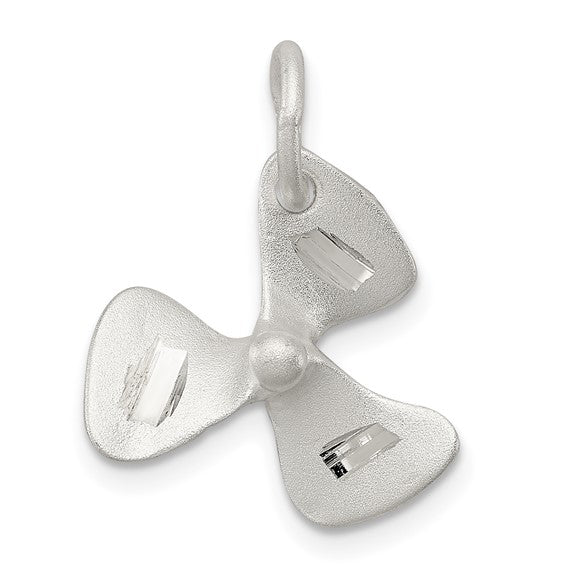 Sterling Silver Propeller Pendant, Three Blade Nautical Charm for Men and Women