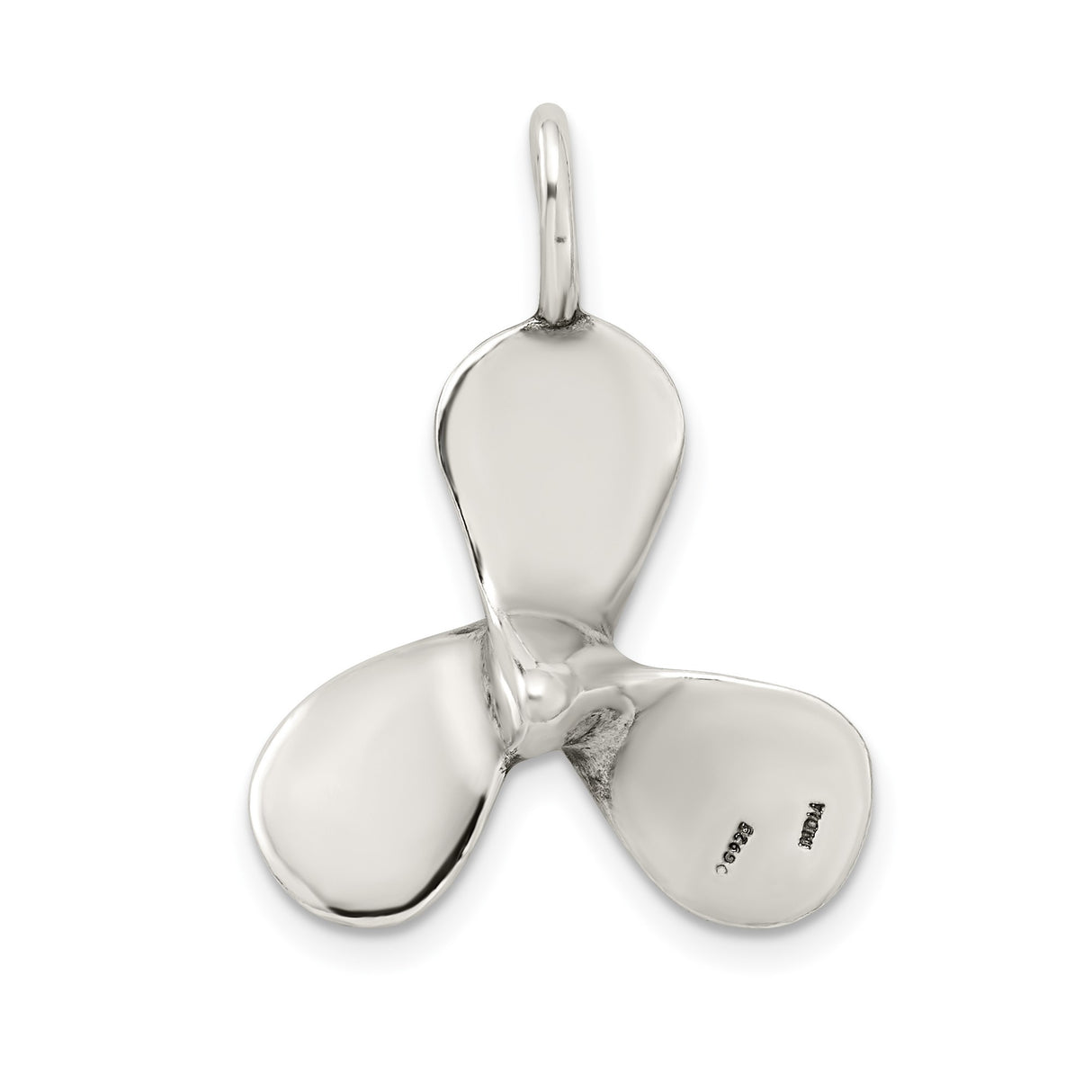 Sterling Silver Nautical Propeller Pendant, Three Blade Boat Ocean Charm for Men or Unisex