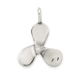 Sterling Silver Nautical Propeller Pendant, Three Blade Boat Ocean Charm for Men or Unisex