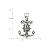 Sterling Silver Crucifix Pendant with Nautical Anchor Cross Design for Men and Women