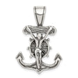 Sterling Silver Crucifix Pendant with Nautical Anchor Cross Design for Men and Women