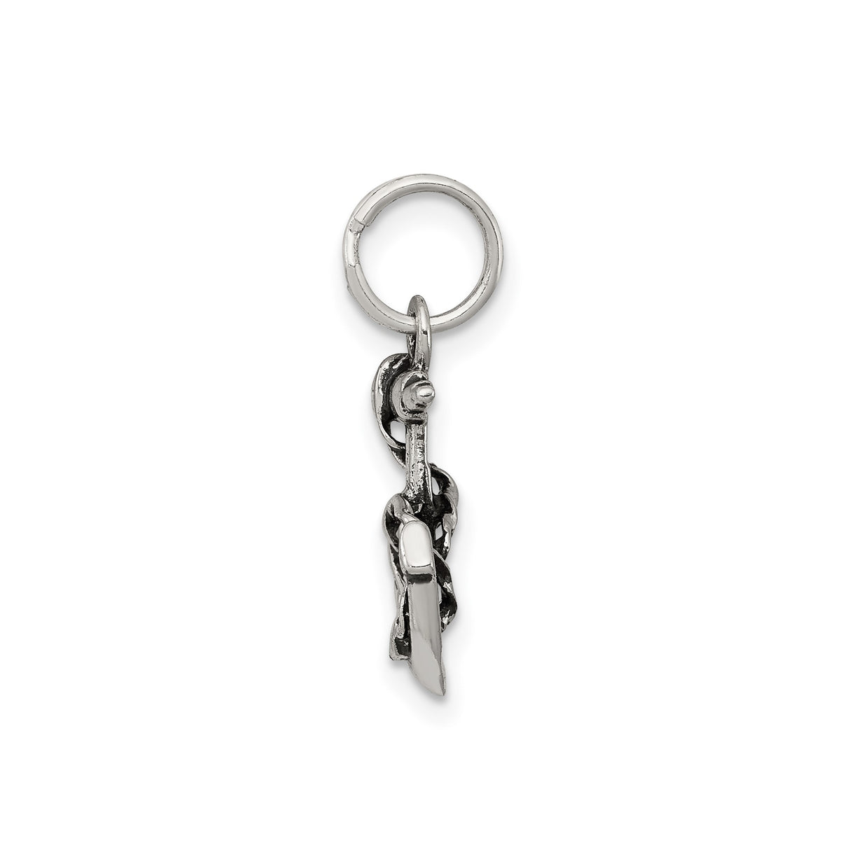 Sterling Silver Anchor Pendant with Rope Detail, Nautical Christian Faith Charm