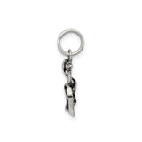 Sterling Silver Anchor Pendant with Rope Detail, Nautical Christian Faith Charm