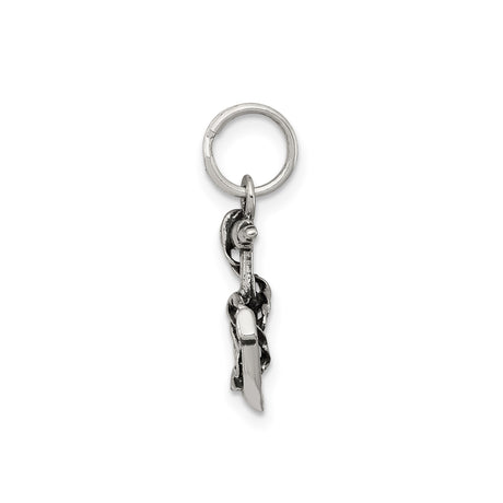 Sterling Silver Anchor Pendant with Rope Detail, Nautical Christian Faith Charm